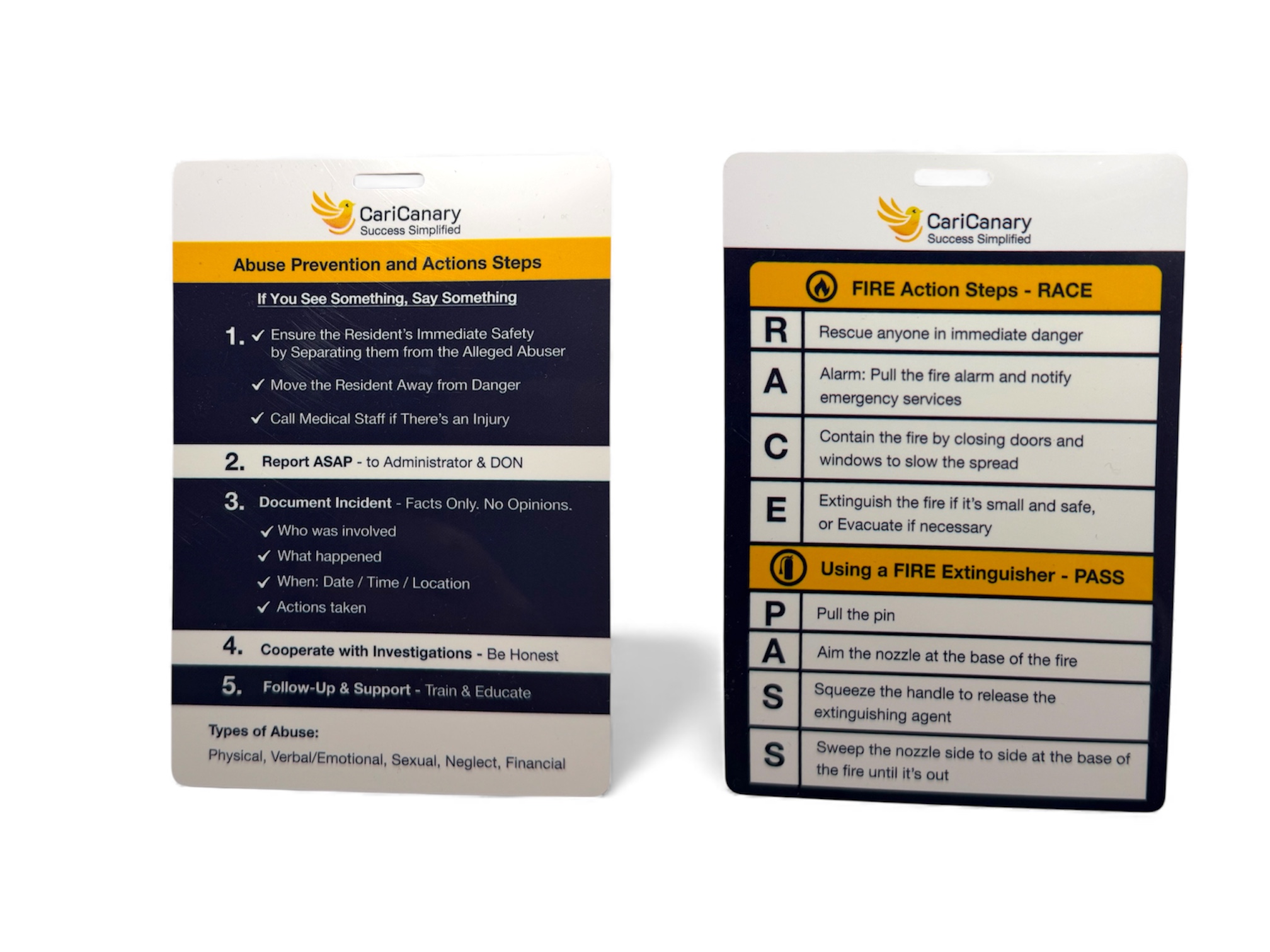 Abuse Prevention & Fire Safety Badge Card (3.5” x 5.125”)